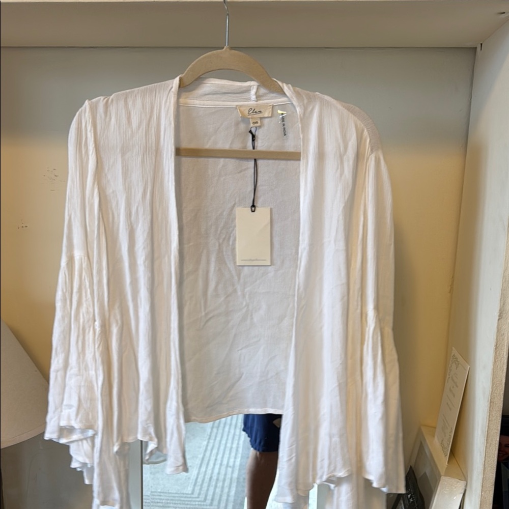 White Open Front Cardigan
